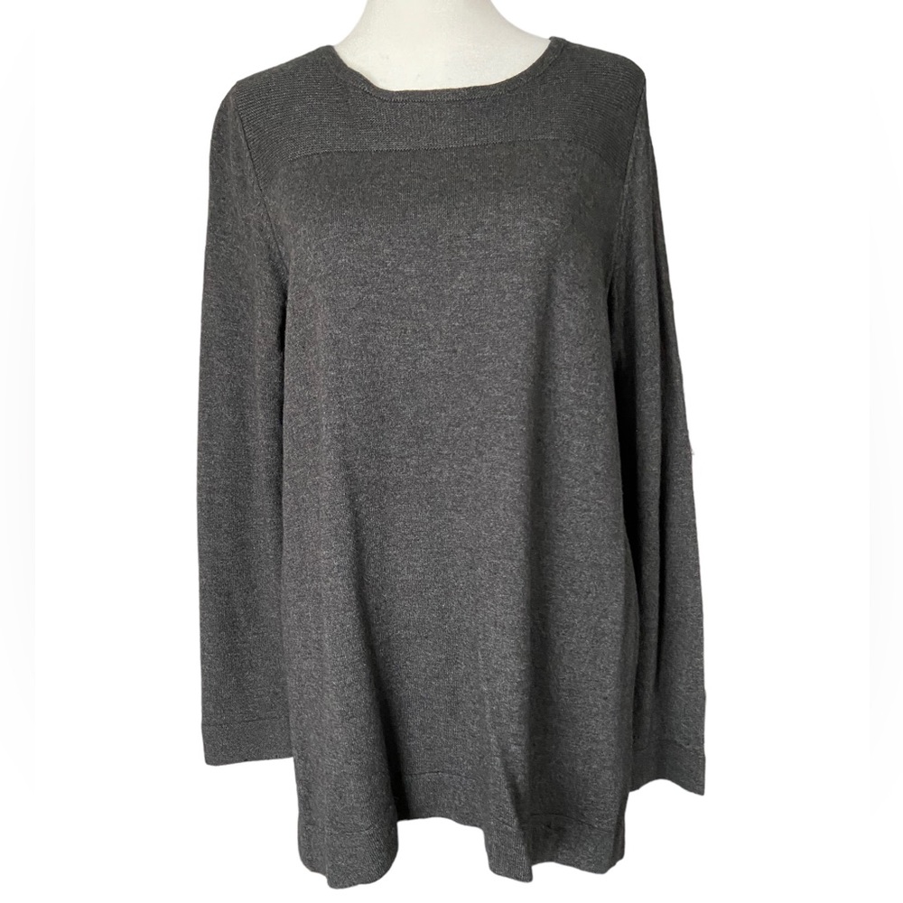 J. Jill Wool Blend Tunic Sweater Gray S
